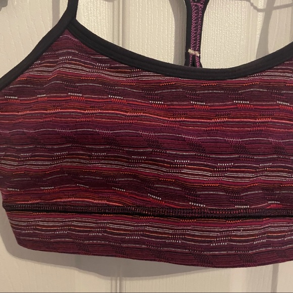 Lululemon Flow Y Bra IV Space Dye Twist Regal Plum Alarming Red Purple Small - Picture 4 of 8